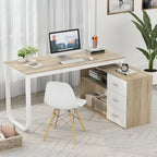 Bureau de direction en forme de L avec 3 tiroirs pour la maison et le bureau