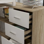 Bureau de direction en forme de L avec 3 tiroirs pour la maison et le bureau