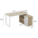 Bureau de direction en forme de L avec 3 tiroirs pour la maison et le bureau