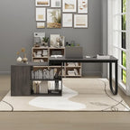 Bureau de direction en forme de L avec 3 tiroirs pour la maison et le bureau