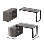 Bureau de direction en forme de L avec 3 tiroirs pour la maison et le bureau
