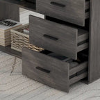 Bureau de direction en forme de L avec 3 tiroirs pour la maison et le bureau
