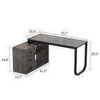 Bureau de direction en forme de L avec 3 tiroirs pour la maison et le bureau