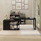 Bureau de direction en forme de L avec 3 tiroirs pour la maison et le bureau
