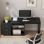 Bureau de direction en forme de L avec 3 tiroirs pour la maison et le bureau