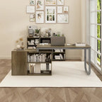 Bureau de direction en forme de L avec 3 tiroirs pour la maison et le bureau