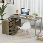 Bureau de direction en forme de L avec 3 tiroirs pour la maison et le bureau