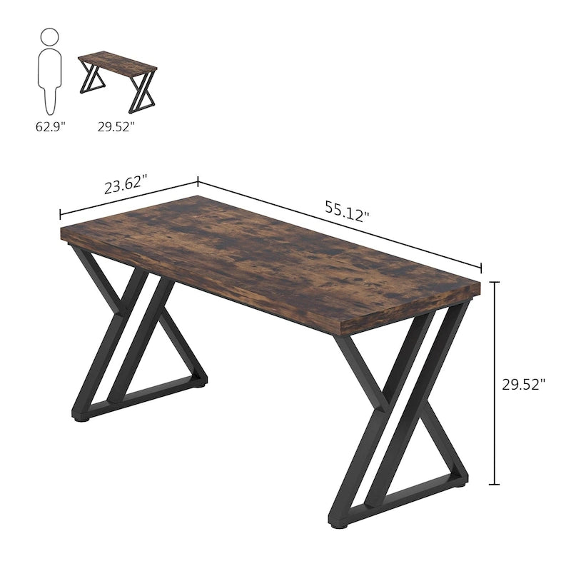 Bureau d'ordinateur robuste de 55 pouces, bureau de bureau