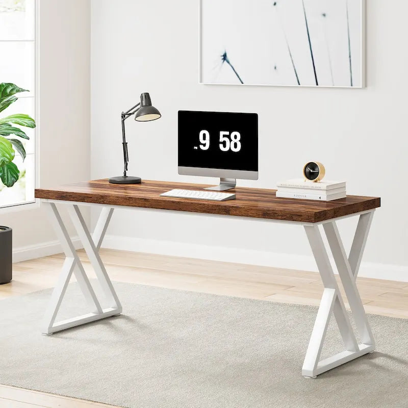 Bureau d'ordinateur robuste de 55 pouces, bureau de bureau