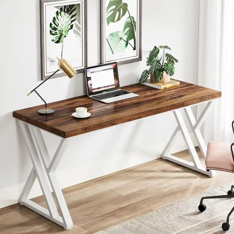 Bureau d'ordinateur robuste de 55 pouces, bureau de bureau
