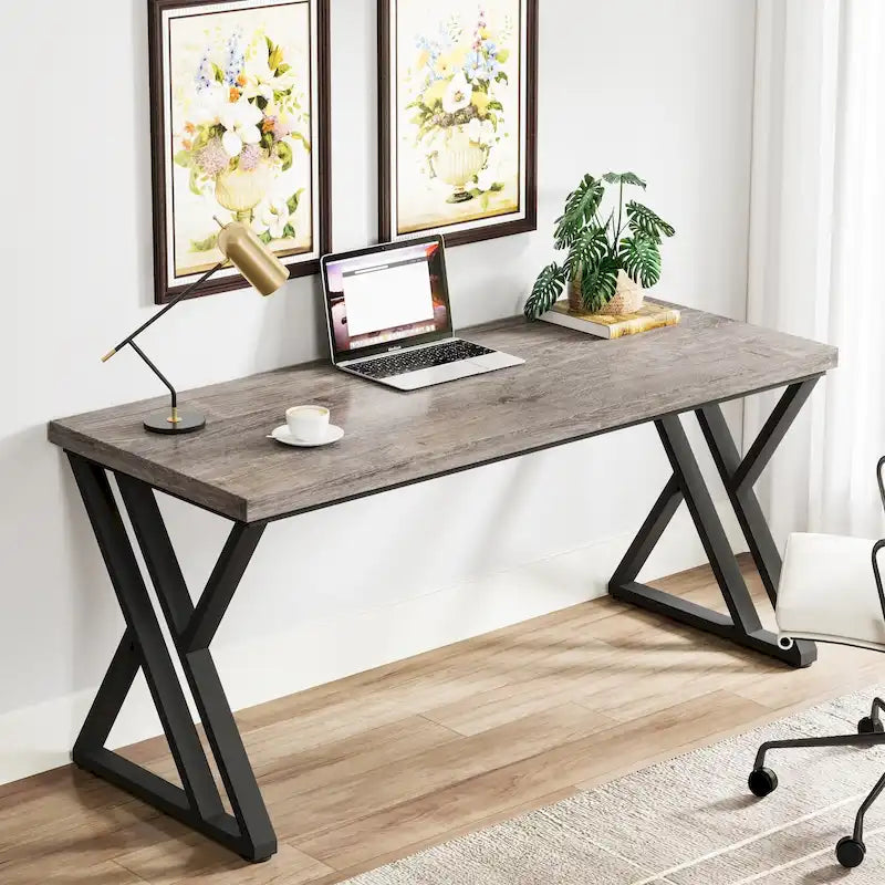 Bureau d'ordinateur robuste de 55 pouces, bureau de bureau