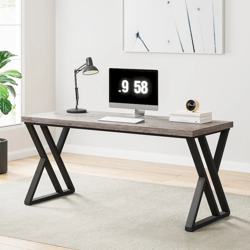 Bureau d'ordinateur robuste de 55 pouces, bureau de bureau