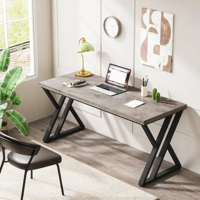Bureau d'ordinateur robuste de 55 pouces, bureau de bureau