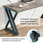 Bureau d'ordinateur robuste de 55 pouces, bureau de bureau