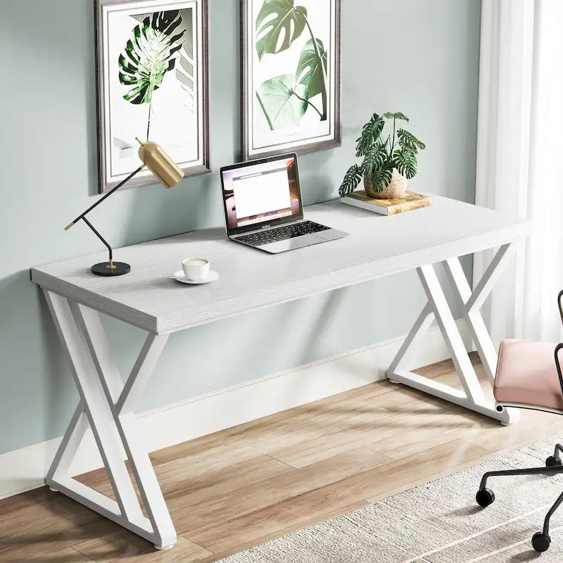 Bureau d'ordinateur robuste de 55 pouces, bureau de bureau