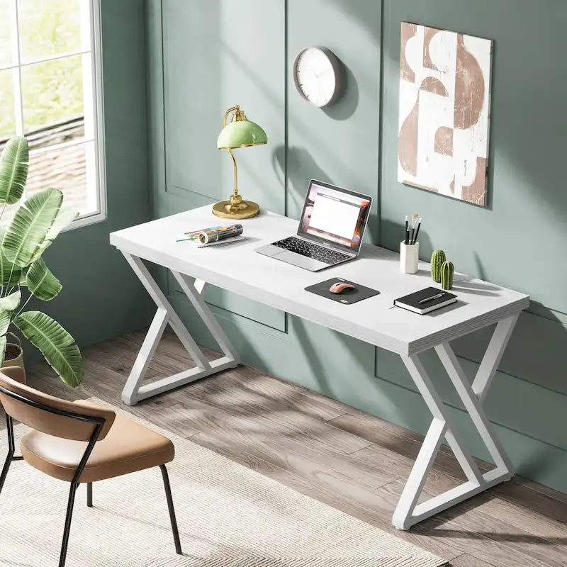 Bureau d'ordinateur robuste de 55 pouces, bureau de bureau