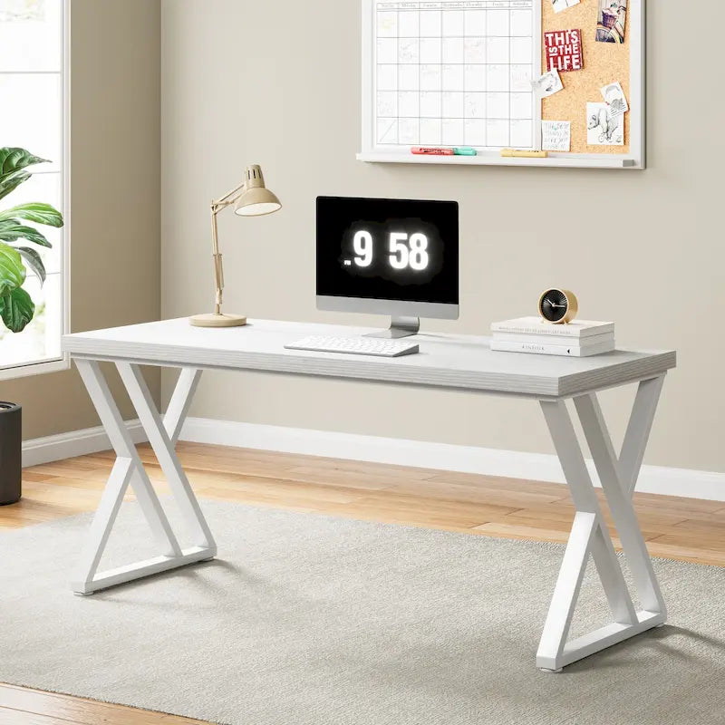 Bureau d'ordinateur robuste de 55 pouces, bureau de bureau