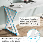 Bureau d'ordinateur robuste de 55 pouces, bureau de bureau