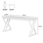 Bureau d'ordinateur robuste de 55 pouces, bureau de bureau