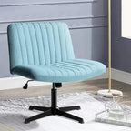 Chaise de bureau pivotante moderne BOSSIN Criss Cross Chair sans accoudoirs et sans roulettes, rembourrée en tissu.