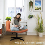 Chaise de bureau pivotante moderne BOSSIN Criss Cross Chair sans accoudoirs et sans roulettes, rembourrée en tissu.