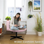 Chaise de bureau pivotante moderne BOSSIN Criss Cross Chair sans accoudoirs et sans roulettes, rembourrée en tissu.