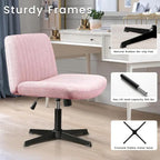 Chaise de bureau pivotante moderne BOSSIN Criss Cross Chair sans accoudoirs et sans roulettes, rembourrée en tissu.