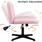Chaise de bureau pivotante moderne BOSSIN Criss Cross Chair sans accoudoirs et sans roulettes, rembourrée en tissu.