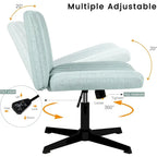 Chaise de bureau pivotante moderne BOSSIN Criss Cross Chair sans accoudoirs et sans roulettes, rembourrée en tissu.