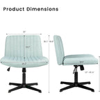 Chaise de bureau pivotante moderne BOSSIN Criss Cross Chair sans accoudoirs et sans roulettes, rembourrée en tissu.