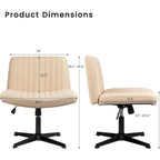 Chaise de bureau pivotante moderne BOSSIN Criss Cross Chair sans accoudoirs et sans roulettes, rembourrée en tissu.