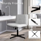 Chaise de bureau pivotante moderne BOSSIN Criss Cross Chair sans accoudoirs et sans roulettes, rembourrée en tissu.