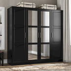 Armoire Cosmo 4 portes 100 % bois massif avec portes en bois massif ou miroir, par Palace Imports