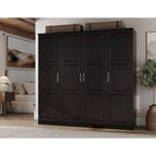 Armoire Cosmo 4 portes 100 % bois massif avec portes en bois massif ou miroir, par Palace Imports