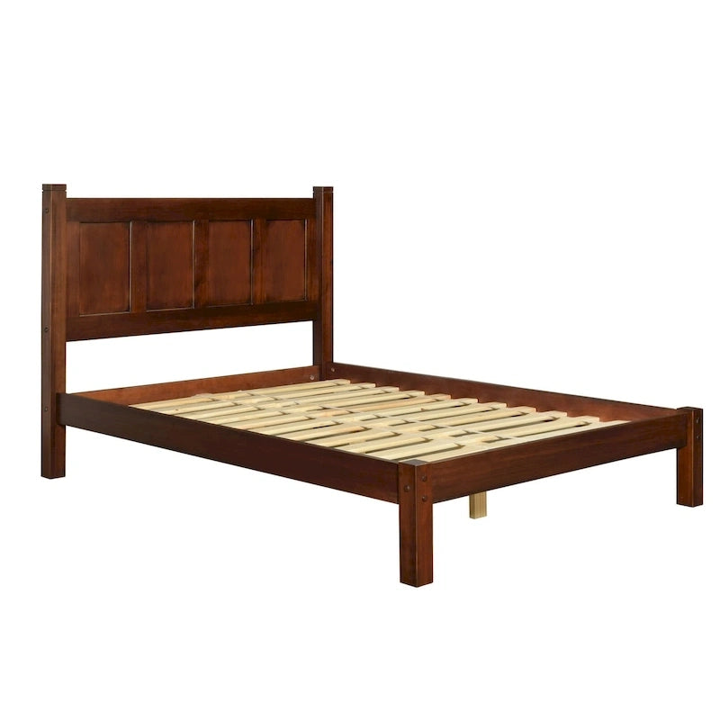 Lit plateforme en bois massif de style Shaker, meuble en bois grainé