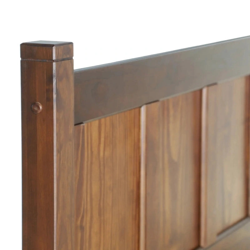 Lit plateforme en bois massif de style Shaker, meuble en bois grainé