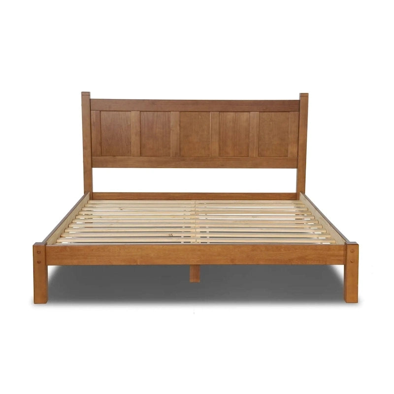 Lit plateforme en bois massif de style Shaker, meuble en bois grainé