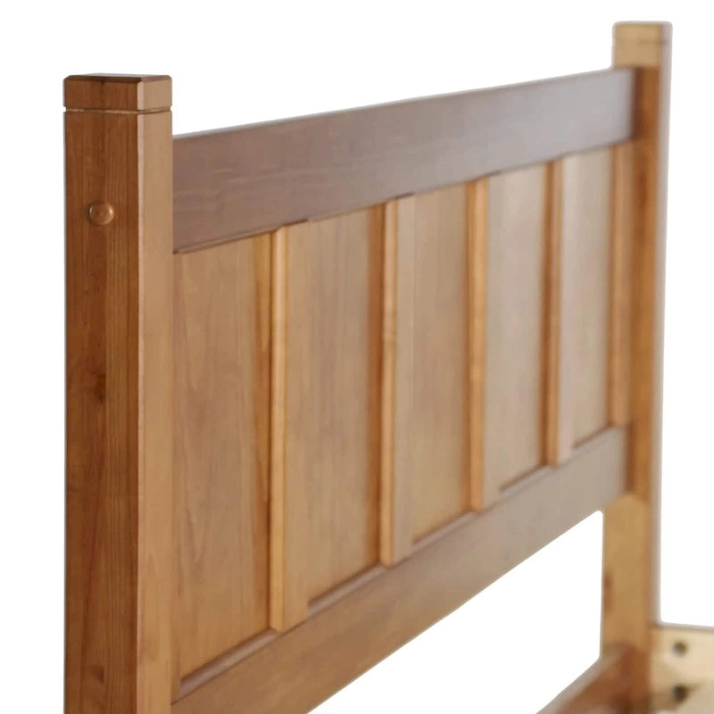 Lit plateforme en bois massif de style Shaker, meuble en bois grainé