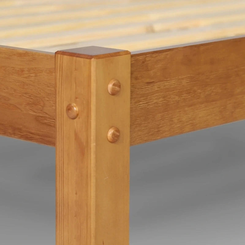 Lit plateforme en bois massif de style Shaker, meuble en bois grainé
