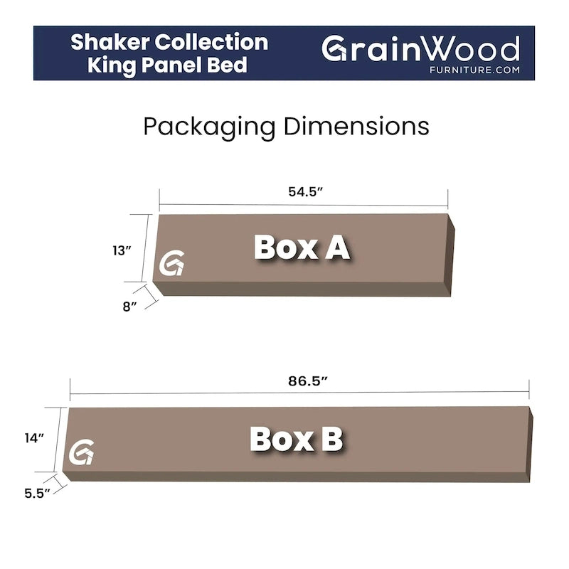 Lit plateforme en bois massif de style Shaker, meuble en bois grainé