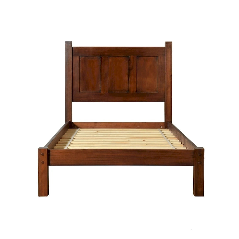 Lit plateforme en bois massif de style Shaker, meuble en bois grainé