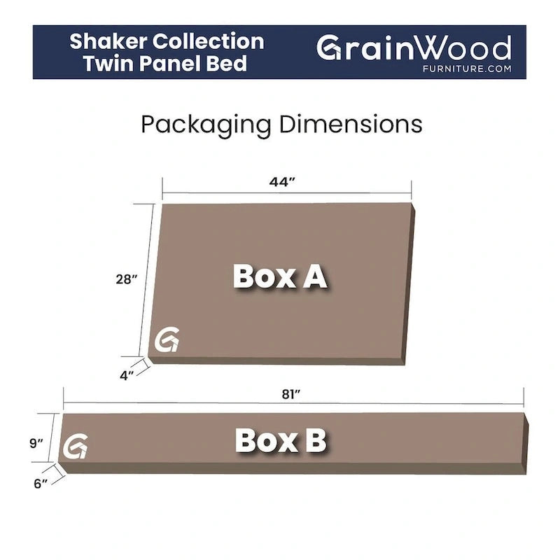 Lit plateforme en bois massif de style Shaker, meuble en bois grainé