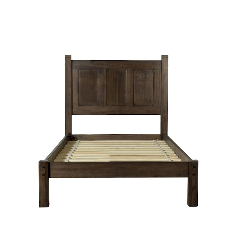 Lit plateforme en bois massif de style Shaker, meuble en bois grainé
