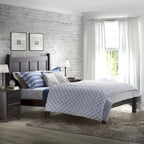 Lit plateforme en bois massif de style Shaker, meuble en bois grainé