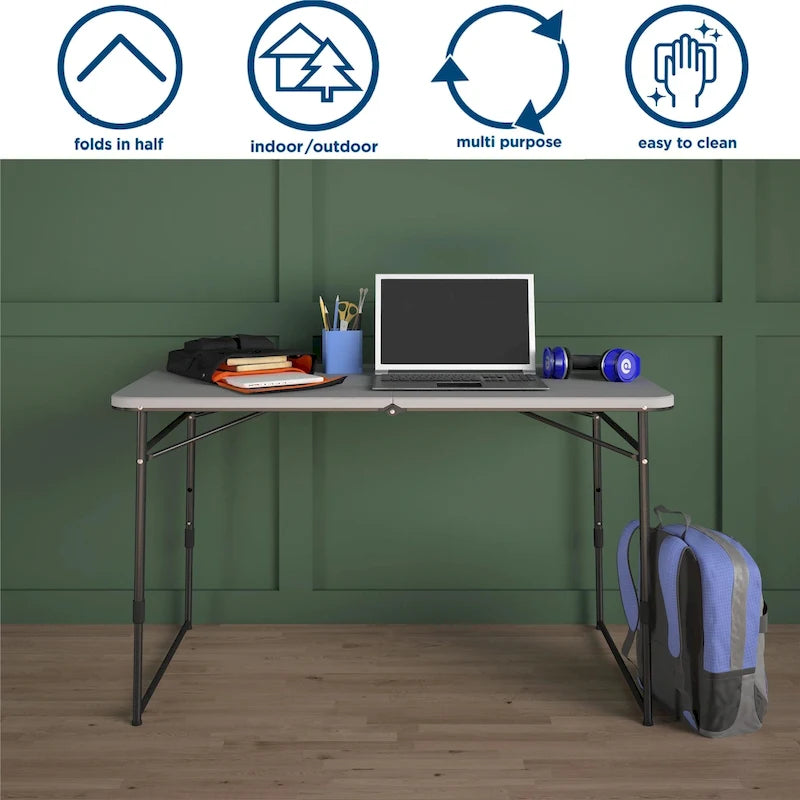 Table utilitaire portable pliable en deux COSCO pour intérieur/extérieur de 1,2 m