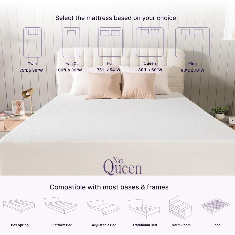Matelas NapQueen Elizabeth 12 en mousse à mémoire de forme et gel