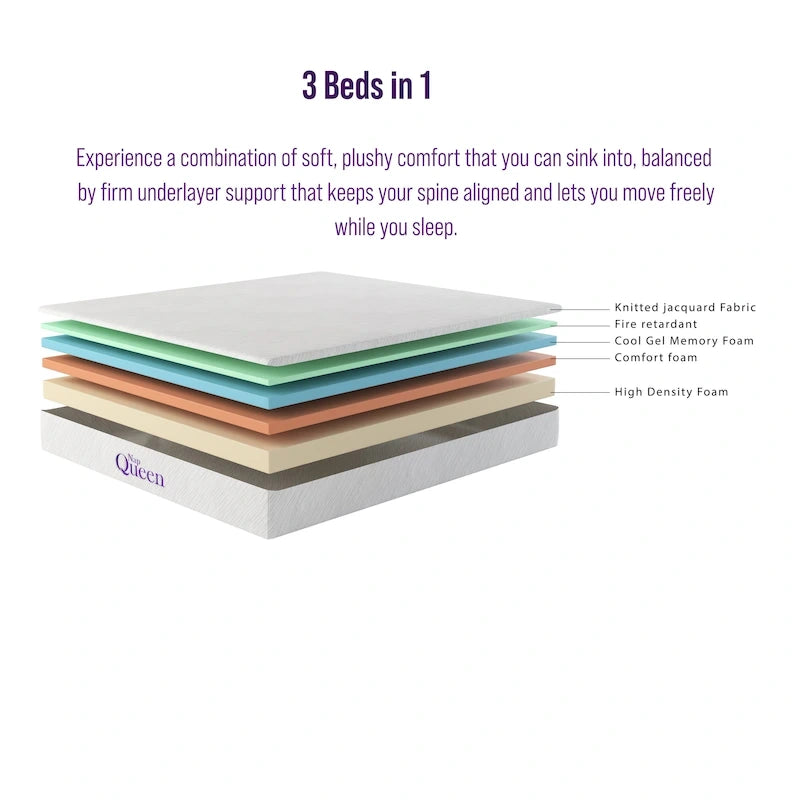 Matelas NapQueen Elizabeth 12 en mousse à mémoire de forme et gel