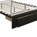 Lit plateforme de rangement CraftPorch en velours côtelé capitonné avec éclairage LED