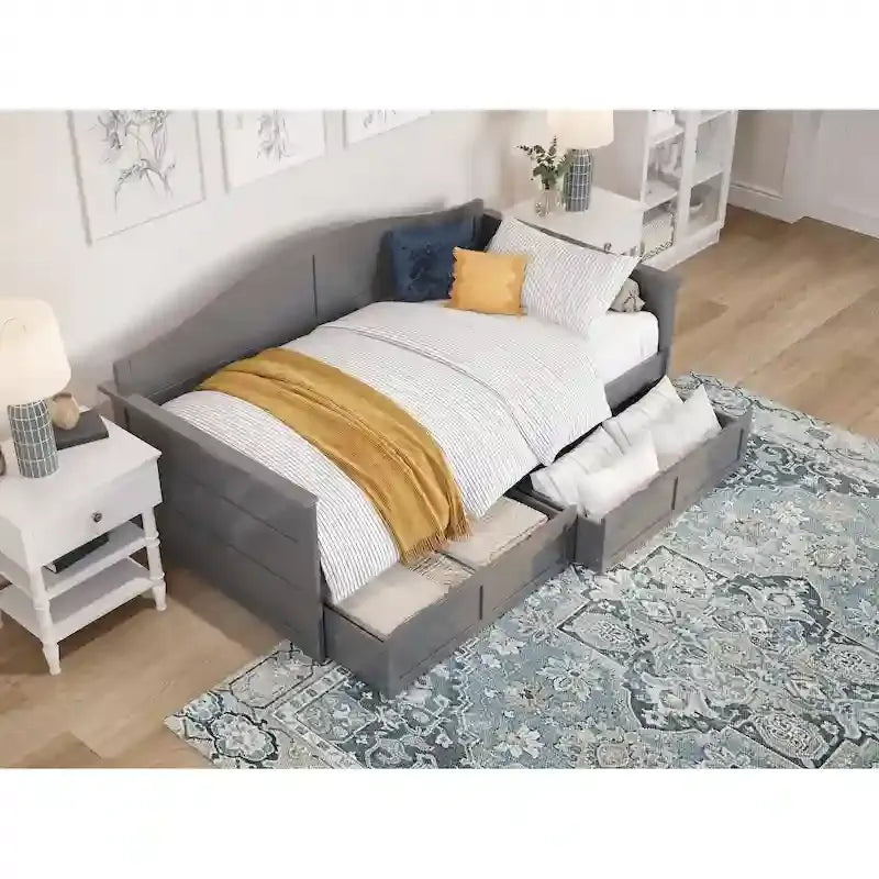 Lit de jour AFI Acadia pour une personne avec tiroirs de rangement