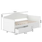 Lit de jour AFI Acadia pour une personne avec tiroirs de rangement